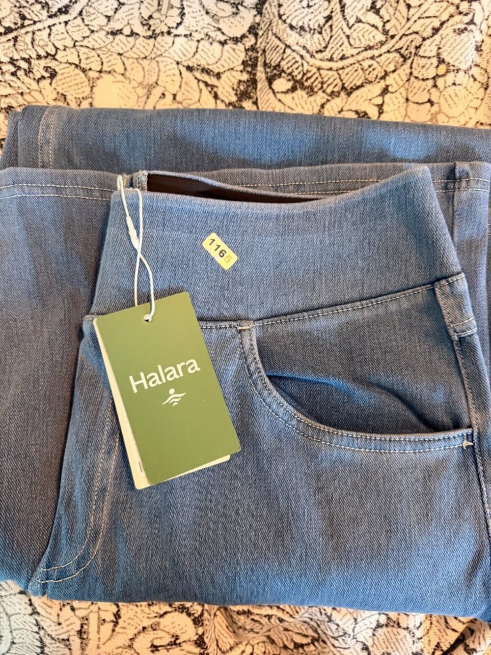 Halara L Light Blue Womens Wide-Leg Denim Pants Size L Cotton-Blend Light Blue C - Picture 4 of 11